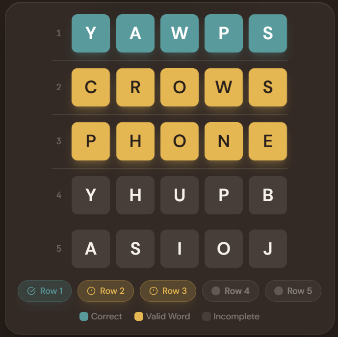 5×5 Word Grid